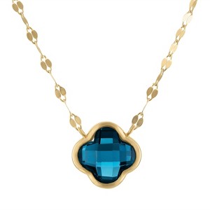 Designs By Gioelli 10K Gold Gemstone Clover Necklace - 1 of 2