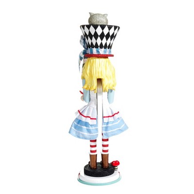 19.5" Multicolor Wooden Alice in Wonderland Nutcracker