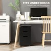 Anybear 3 Drawer Black Mobile File Cabinet, Rolling Printer Stand - 2 of 4