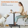 Okak 25.5IN Height-Adjustable Computer Desk with Wheels, Standing Desk with T-Shape Metal Base, Small Desk for Bedroom, Living Room - 3 of 4