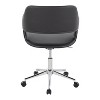 TiramisuBest Contemporary Black Faux Leather Task Chair: Adjustable, Cushioned, Chrome Base - 4 of 4