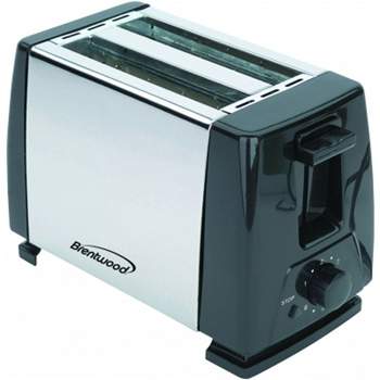 Brentwood 2-Slice Toaster in Stainless Steel and Black