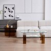 KIGFTSOD Tempered Glass Coffee Table, Modern Glass Coffee Table for Living Room, 2-Tier Storage Center Coffee Table - 2 of 4