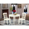 3Pc Dinette Set - Kitchen Table & 2 Dining Chairs - White Finish - Small Space Friendly - 2 of 4