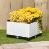 The Lakeside Collection Planter Garden Plastic 12 Inch Raised Self Watering Black Or White - 12" Raised Plastic Planter White - 3 of 3