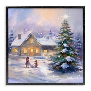 Stupell Industries Children Building Snowman, 17'' x 17'' - 1 of 4