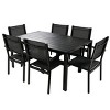 7-Piece Steel Patio Dining Set Weather Resistant Outdoor Table and Chairs for Balcony, Backyard, Deck or Garden Gathering–The Pop Home - 3 of 4