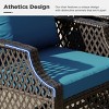 EROMMY 3 Piece Outdoor Swivel Chair Set, Wicker Patio Bistro Set With Thickened 25D Cushions And Glass Coffee Table - 4 of 4
