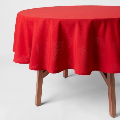 70" Cotton Round Tablecloth Dark Red - Threshold™