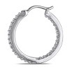 EVERLY JEWELRY | Sterling Silver 1/4 CT Diamond TW Hoop Earrings - image 2 of 4