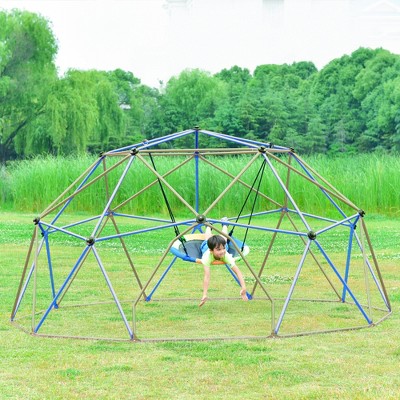 Whisen 12FT Climbing Dome ungle Gym Geometric Playground Dome Climber Monkey Bars Play Center