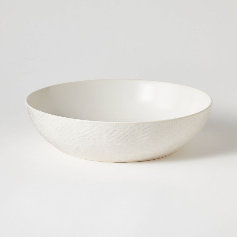 Stoneware Ceramic Round Serving Bowl Cream - Threshold&#8482; designed with Studio McGee, 4 of 6