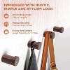 LunaLulinlk 4 Pack Wood Wall Hooks, Wooden Coat Hooks Wall Mounted, Heavy Duty Entryway Wall Hangers, Walnut - 2 of 4