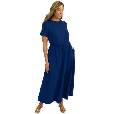 Jessica London Women's Plus Size Drawstring Maxi Dress