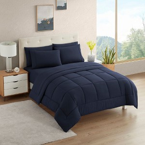 European Bedding Style Sheet Set and Comforter Bundle, A Scandinavian-inspired bedding set - 1 of 4