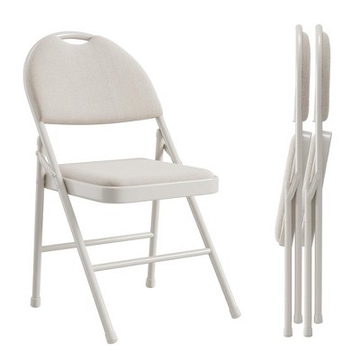 Whizmax Folding Chairs 2 Pack, Metal Foldable Chair with Cushion and Non-Slip Feet Pads, PU Party Chairs for Meeting Room, Dining Room