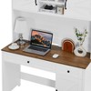 47" Farmhouse Executive Desk with Drawers, Wood Home Office Desk w/Charging Station, File Drawer, Storage Cabinet, Rustic Computer Writing Desk - 4 of 4