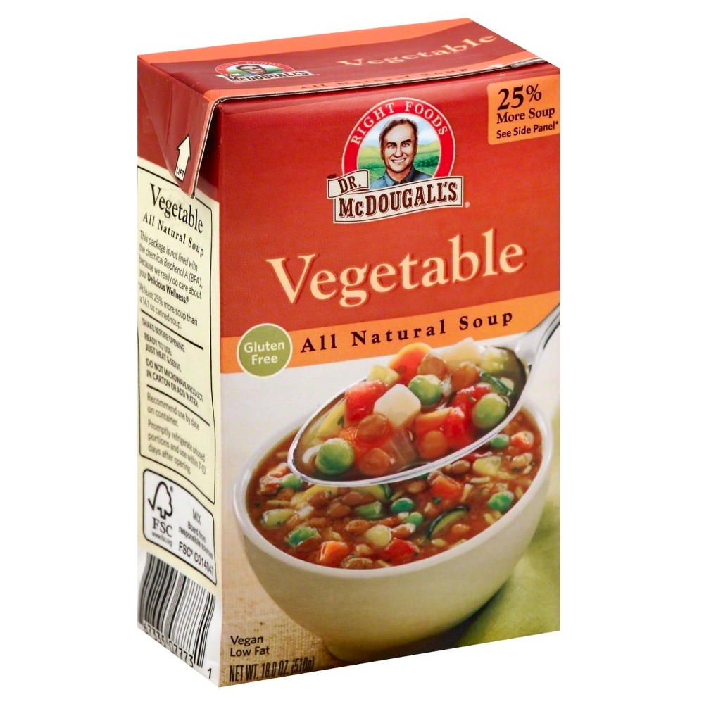 UPC 767335077731 product image for Dr. McDougall's All Natural Gluten Free Vegetable Soup 18oz | upcitemdb.com