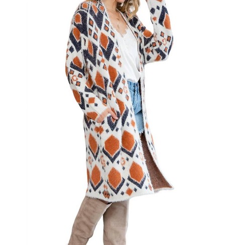 Women's Plus Size Aztec Sweater Cardigan - Sweet Lovely by Jen - image 1 of 3