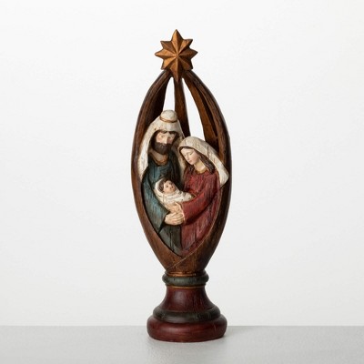 13.5"H Sullivans Christmas Stylish Holy Family Teardrop, Multicolor, Indoor Christmas Decor