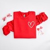 Simply Sage Market Women's Graphic Sweatshirt Embroidered Hand Drawn Heart - White LC - 2 of 4