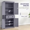 DOMETOUR 72" Kitchen Pantry Cabinet Freestanding Tall Storage Cabinet with 4 Doors, Drawer and 3 Adjustable Shelves for Dining Room - 4 of 4