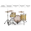Ludwig Classic Oak 3-piece Pro Beat Shell Pack With 24" Bass Drum - 2 of 4