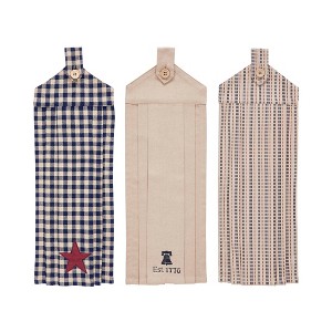 My Country Button Loop Tea Towel Set of 3  VHC Brands - 1 of 4