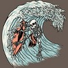 Women's Design By Humans Death Surfer By quilimo Racerback Tank Top - 2 of 3