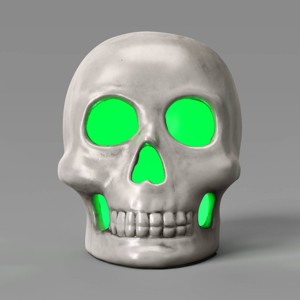Lit Plastic Skull Figurine - Hyde and EEK! Boutique™ Gray - 1 of 3