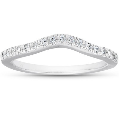 Pompeii3 1/8ct Curved Diamond Wedding Ring 14K White Gold
