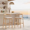 Christopher Knight Home Vane Mid-Century Modern Rubberwood Barstool with Curved Open Back (Set of 2) - 2 of 4