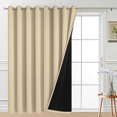 Yakamok Room Darkening Thermal Insulated Blackout Curtains for Bedroom (W100 x L84,Beige 1 Panel)