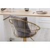 SKRAN Set of 2 Velvet Bar Chair, Pure Gold Plated, Unique Design,360 Degree Rotation, Adjustable Height,Suitable for Dining Room and Bar(Grey) - 4 of 4