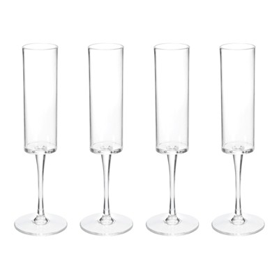 Unique Bargains Lightweight Elegant Long Stem Champagne Flutes 4 Pcs