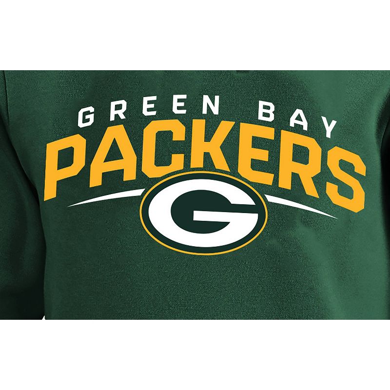 NFL Green Bay Packers Men's Big & Tall Long Sleeve Core Fleece Hooded Sweatshirt, 3 of 4