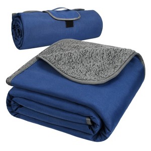 Tirrinia Large Waterproof Outdoor Blanket, Fleece Warm Windproof Camping Blanket for Stadium Beach Football Concerts Car - 1 of 4