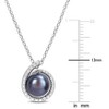 EVERLY JEWELRY | Sterling Silver 0.01 CT TW Diamond 8 - 8.5 MM Black Freshwater Cultured Pearl Fashion Pendant With Chain, 18-inch - 2 of 4