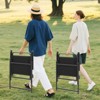 Costway Folding Patio Chairs Set of 2 with Backrest and Armrests Camping Beach Chairs Black - 4 of 4
