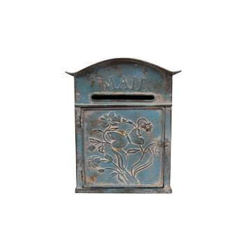 Embossed Tin Mail Box Blue - Storied Home
