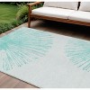 Aquamarine And Ivory Abstract Washable Indoor Outdoor Area Rug - 2 of 4