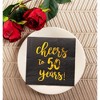 Blue Panda 50 Pack Cheers to 50 Years Cocktail Napkins for 50th Birthday, Anniversary Party Supplies, 3-Ply, Black and Gold Foil, 5 x 5 In - 3 of 4