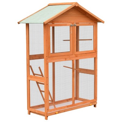 vidaXL Bird Cage Solid Pine & Fir Wood 49.4 inches x23.4 inches x64.6 inches