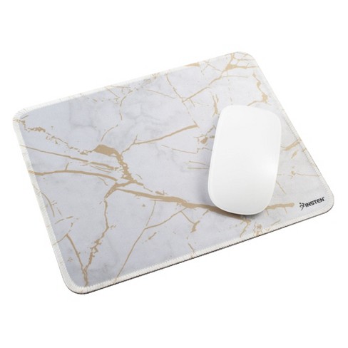 Insten Shiny Marble Gaming Mouse Pad With Stitched Edge Water Resistant Non Slip Rubber Base White 9 45 X 7 48 In Target
