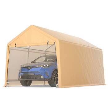 Costway 9x17 ft Heavy Duty Carport Canopy PE Car Tent Steel Outdoor Garage Shelter
