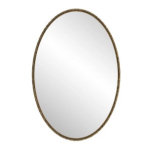 Ridstar 25.6 in. W x 39.37 in. H Gold Oval Retro Bathroom Mirror - 1 of 4