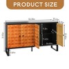 Modern Style Buffet Cabinet,Sideboard Buffet Cabinet With Storage,Storage Cabinet with 4 Diamond-shaped relief Doors - Leovsnove - 3 of 4