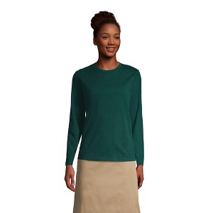 Lands' End School Uniform Women's Long Sleeve Essential T-shirt - 1 of 4