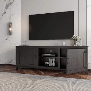 ORRD Traditional Black TV Stand with Doors, Media Console Storage Entertainment Center for Living Room or Bedroom - 1 of 4