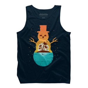 Men's Design By Humans Christmas in July Snowman Sunset By destiny29 Tank Top - 1 of 3